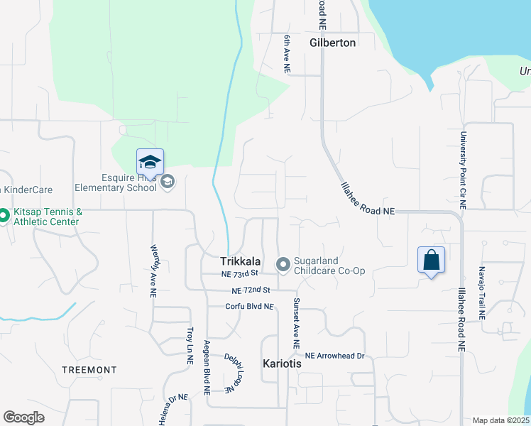 map of restaurants, bars, coffee shops, grocery stores, and more near 3070 Northeast John Carlson Road in Bremerton