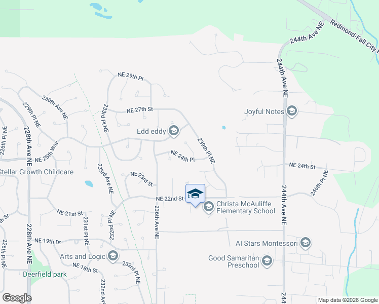 map of restaurants, bars, coffee shops, grocery stores, and more near 2448 238th Place Northeast in Sammamish