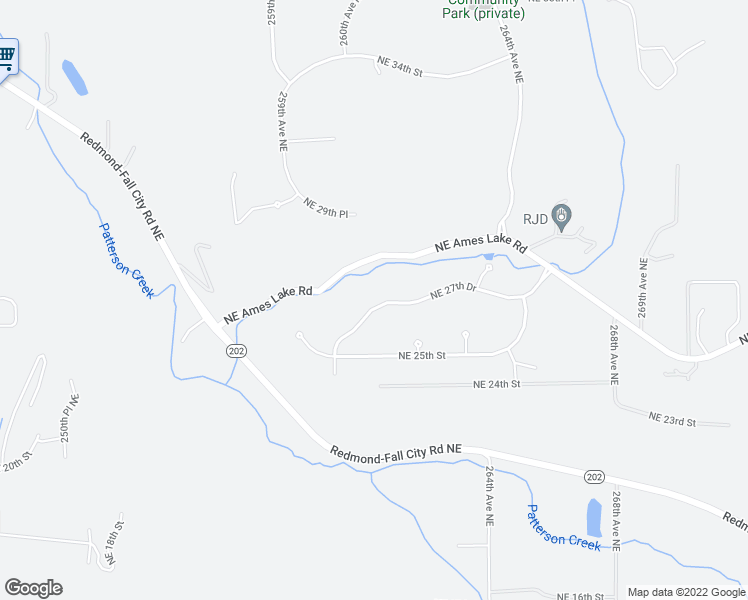 map of restaurants, bars, coffee shops, grocery stores, and more near 26012 Northeast 27th Drive in Redmond