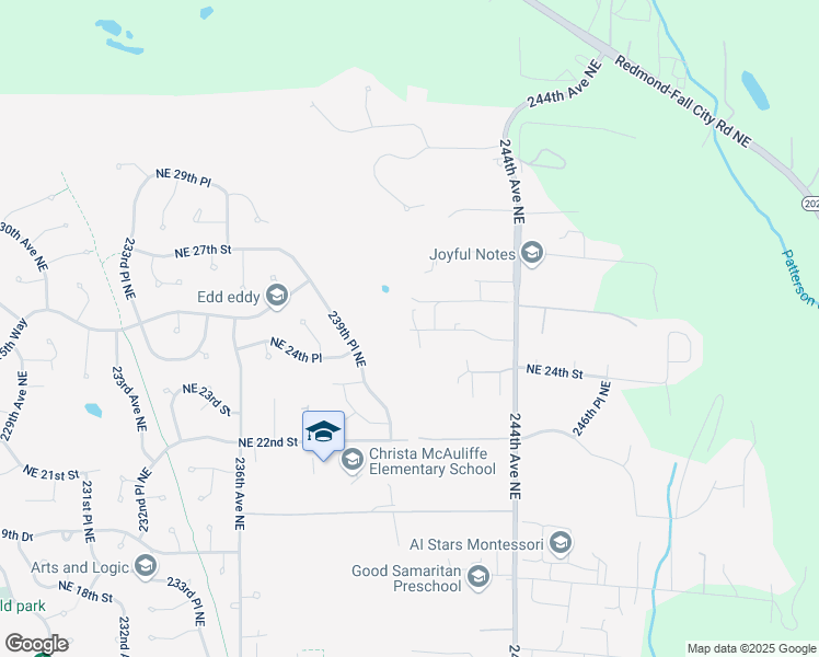 map of restaurants, bars, coffee shops, grocery stores, and more near 23979 Northeast 25th Street in Sammamish