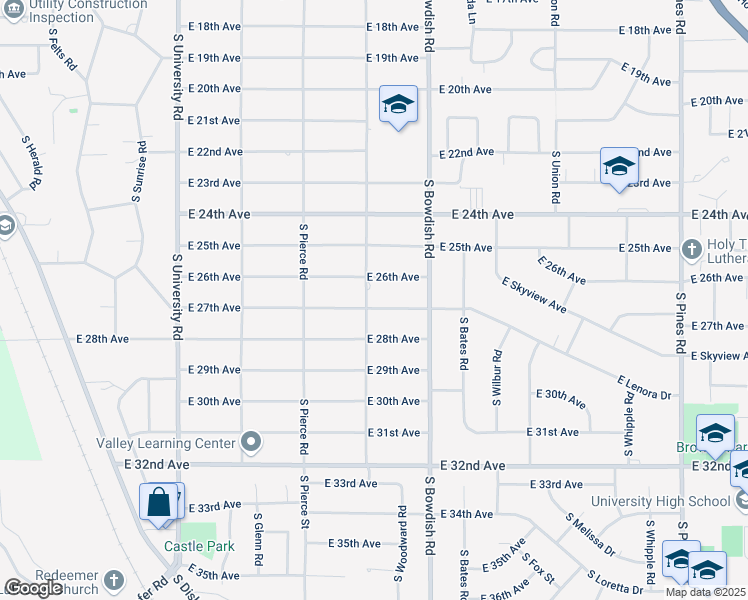 map of restaurants, bars, coffee shops, grocery stores, and more near 11305 East 27th Avenue in Spokane Valley