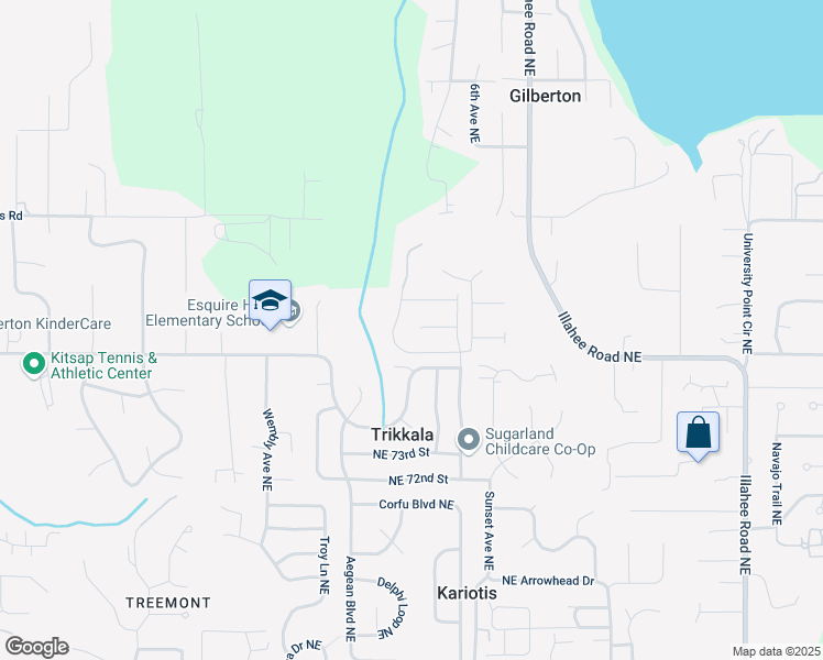 map of restaurants, bars, coffee shops, grocery stores, and more near 2988 Northeast Loyola Street in Bremerton