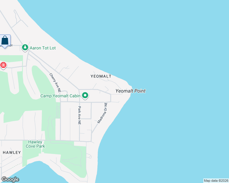 map of restaurants, bars, coffee shops, grocery stores, and more near 7656 Northeast Yeomalt Point Drive in Bainbridge Island