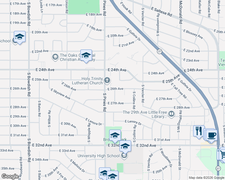 map of restaurants, bars, coffee shops, grocery stores, and more near 2620 South Cherry Road in Spokane Valley