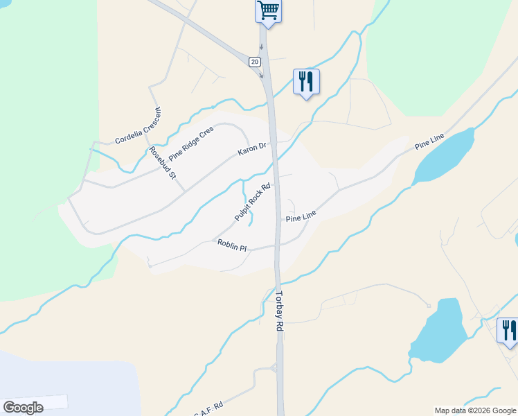 map of restaurants, bars, coffee shops, grocery stores, and more near 959 Newfoundland and Labrador 20 in Torbay