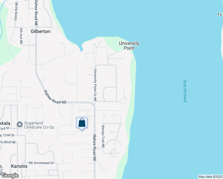 map of restaurants, bars, coffee shops, grocery stores, and more near 8472 Chinook Way Northeast in Bremerton