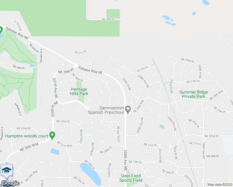 map of restaurants, bars, coffee shops, grocery stores, and more near 24240 Northeast 26th Court in Sammamish