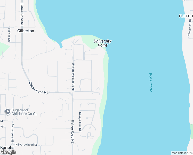 map of restaurants, bars, coffee shops, grocery stores, and more near 8439 University Point Circle Northeast in Bremerton