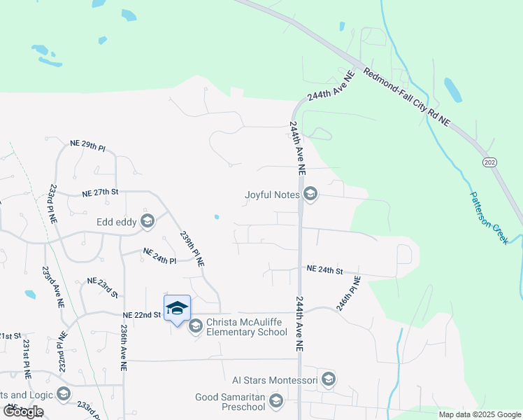 map of restaurants, bars, coffee shops, grocery stores, and more near 24240 Northeast 26th Court in Redmond