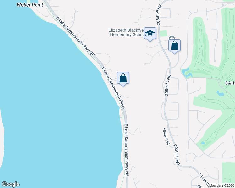 map of restaurants, bars, coffee shops, grocery stores, and more near East Lake Sammamish Parkway Northeast in Redmond