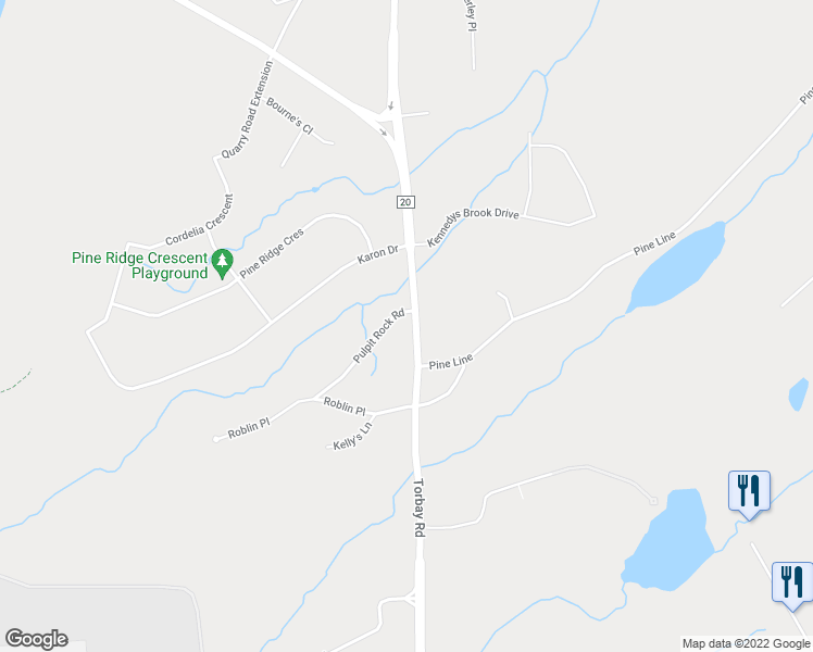 map of restaurants, bars, coffee shops, grocery stores, and more near 959 Newfoundland and Labrador 20 in Torbay