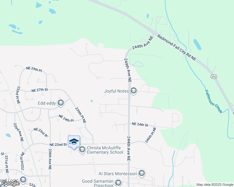 map of restaurants, bars, coffee shops, grocery stores, and more near 24240 Northeast 26th Court in Redmond