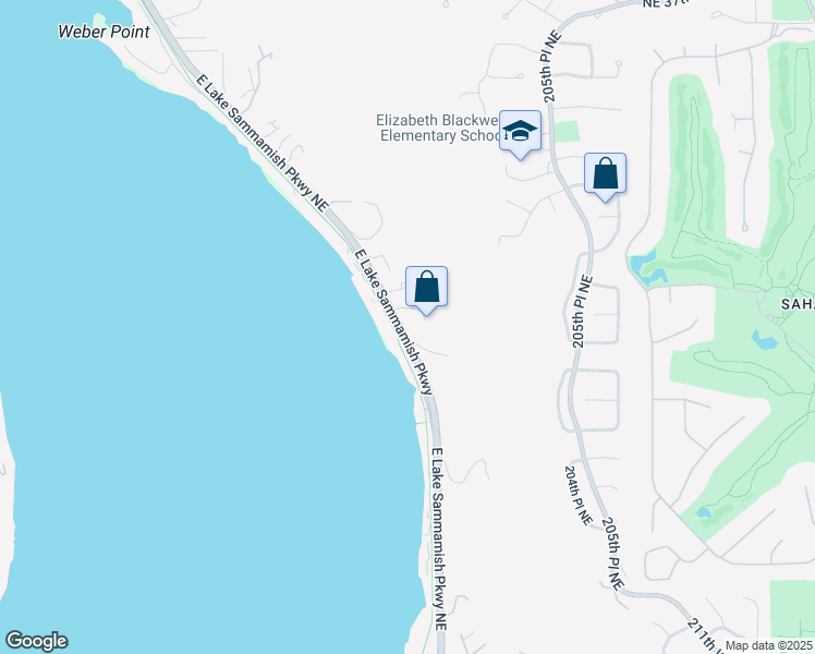 map of restaurants, bars, coffee shops, grocery stores, and more near 2642 East Lake Sammamish Parkway Northeast in Sammamish