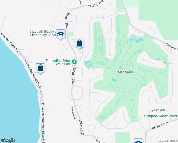 map of restaurants, bars, coffee shops, grocery stores, and more near Sahalee Drive West in Sammamish