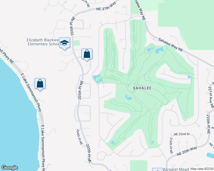 map of restaurants, bars, coffee shops, grocery stores, and more near 2732 209th Avenue Northeast in Sammamish
