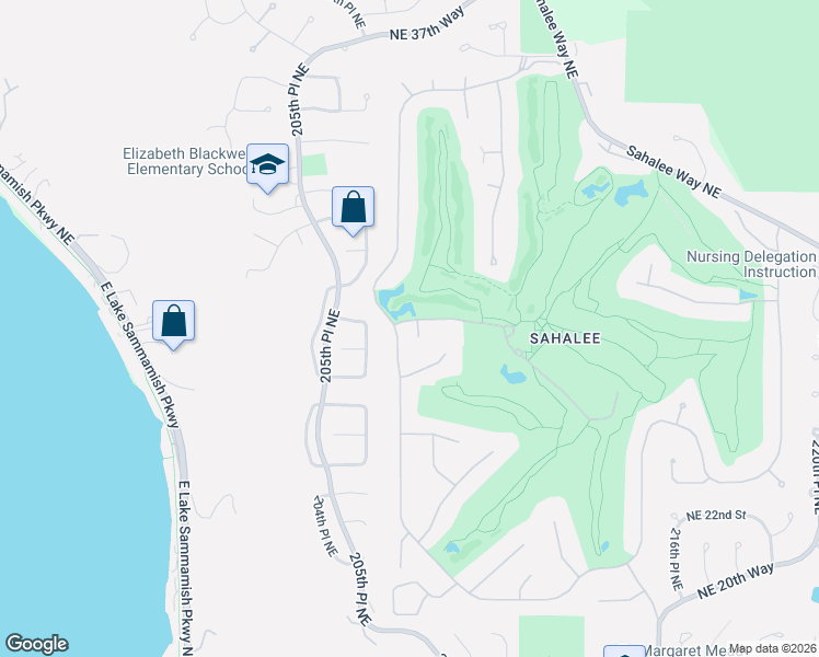map of restaurants, bars, coffee shops, grocery stores, and more near 2732 209th Avenue Northeast in Sammamish