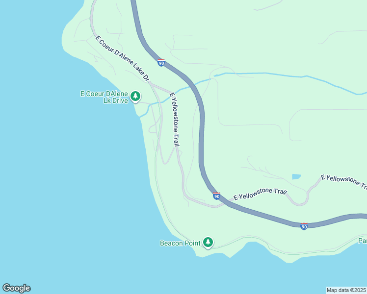 map of restaurants, bars, coffee shops, grocery stores, and more near 5911 East Yellowstone Trail in Coeur d'Alene