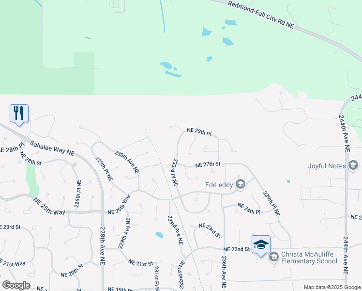 map of restaurants, bars, coffee shops, grocery stores, and more near 2817 234th Place Northeast in Sammamish