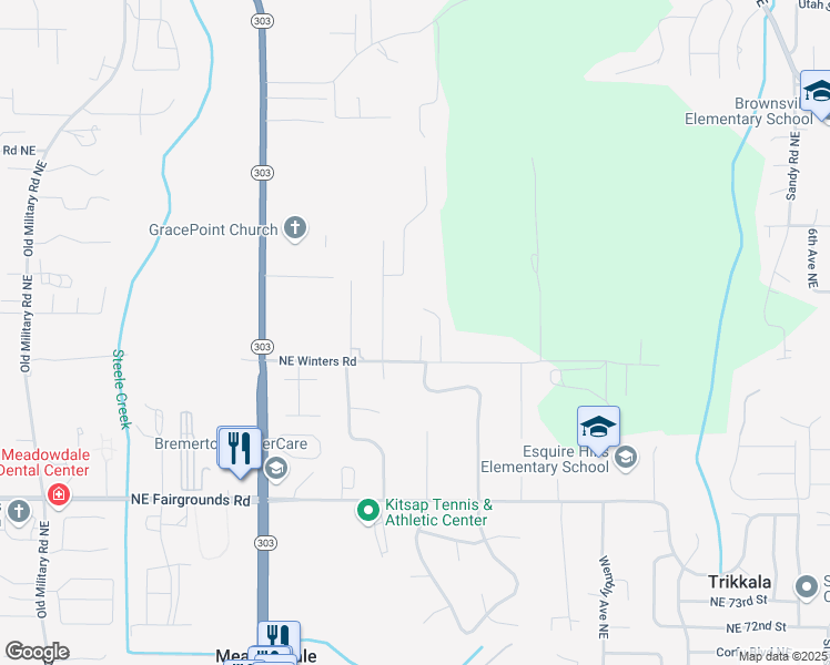 map of restaurants, bars, coffee shops, grocery stores, and more near 8205 Autumn Hills Place Northeast in Bremerton