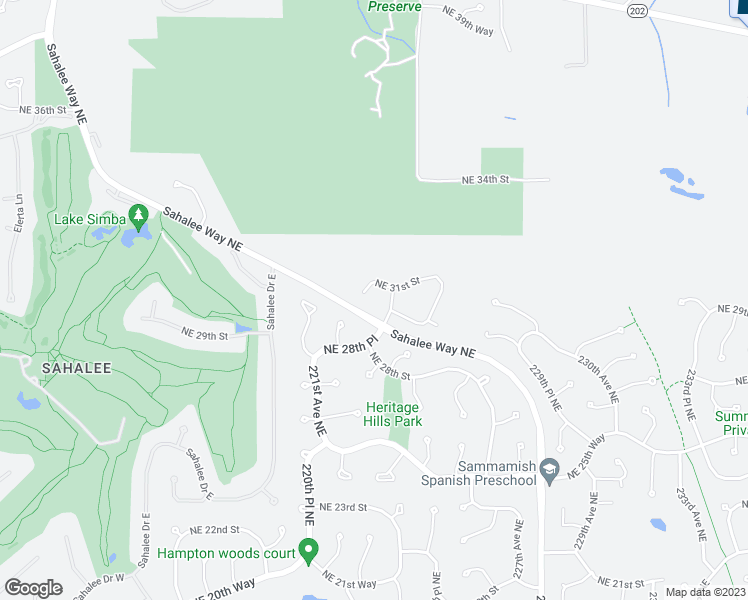 map of restaurants, bars, coffee shops, grocery stores, and more near 22225 Northeast 31st Way in Sammamish