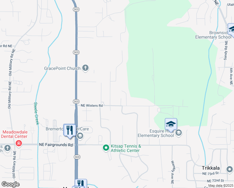 map of restaurants, bars, coffee shops, grocery stores, and more near 8205 Autumn Hills Place Northeast in Bremerton