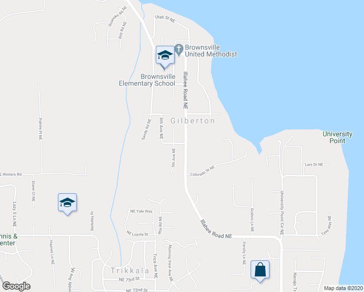 map of restaurants, bars, coffee shops, grocery stores, and more near 8049 Illahee Road Northeast in Bremerton