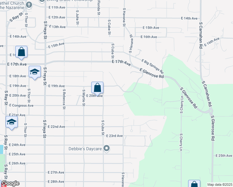 map of restaurants, bars, coffee shops, grocery stores, and more near 4237 East 20th Avenue in Spokane