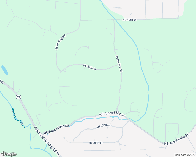 map of restaurants, bars, coffee shops, grocery stores, and more near 26207 Northeast 34th Street in Redmond