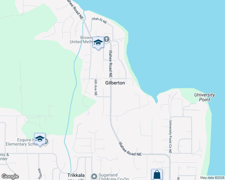 map of restaurants, bars, coffee shops, grocery stores, and more near 8238 Illahee Road Northeast in Bremerton