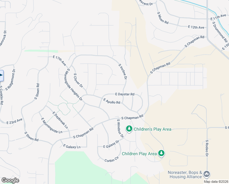 map of restaurants, bars, coffee shops, grocery stores, and more near 17705 East Daystar Road in Spokane Valley