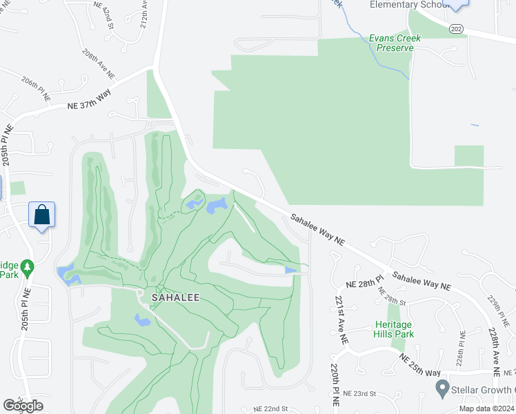 map of restaurants, bars, coffee shops, grocery stores, and more near 21815 Northeast 30th Place in Sammamish