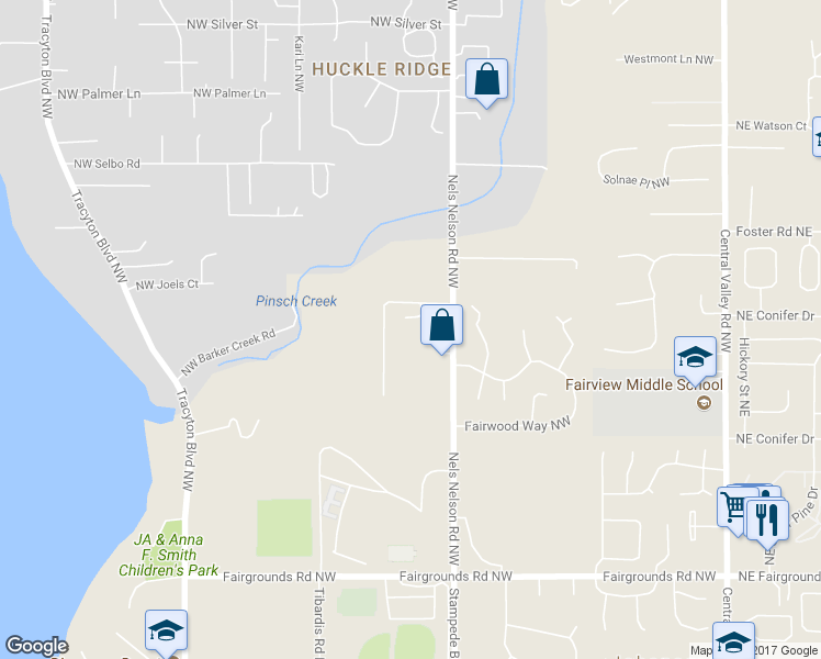 map of restaurants, bars, coffee shops, grocery stores, and more near 8392 Raven Creek Place Northwest in Bremerton
