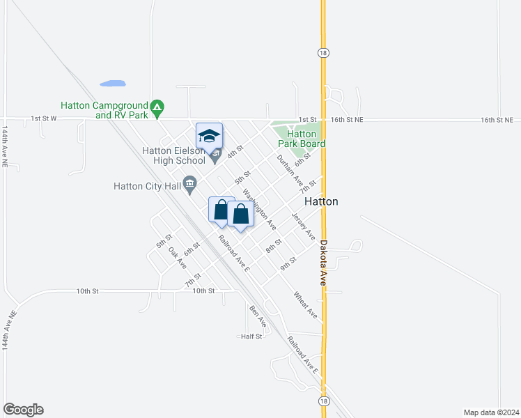 map of restaurants, bars, coffee shops, grocery stores, and more near 600-698 Jersey Avenue in Hatton