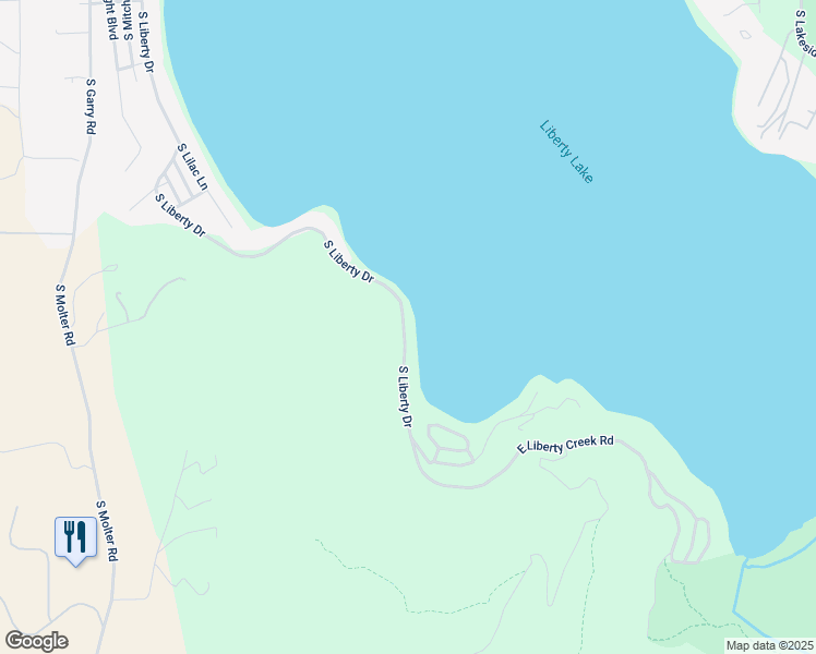 map of restaurants, bars, coffee shops, grocery stores, and more near 1921 South Liberty Drive in Liberty Lake