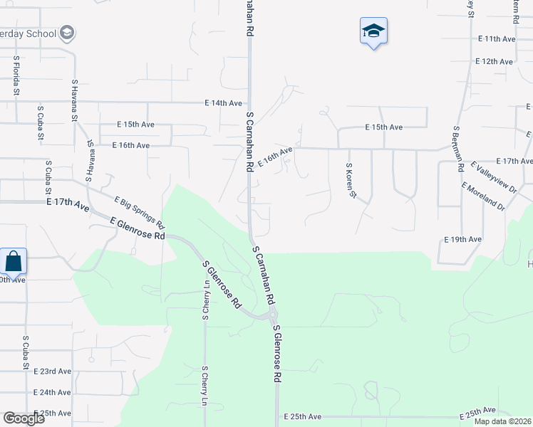 map of restaurants, bars, coffee shops, grocery stores, and more near 1808 South Viewcrest Lane in Spokane Valley