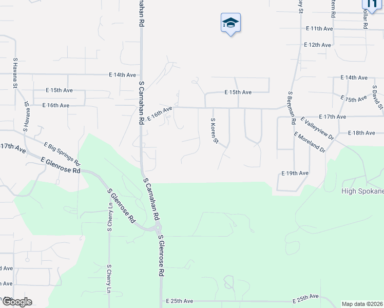 map of restaurants, bars, coffee shops, grocery stores, and more near 1811 South Stanley Lane in Spokane Valley