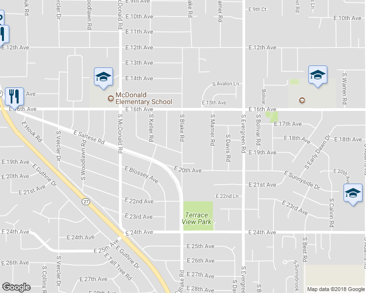map of restaurants, bars, coffee shops, grocery stores, and more near 1811 South Blake Road in Spokane Valley
