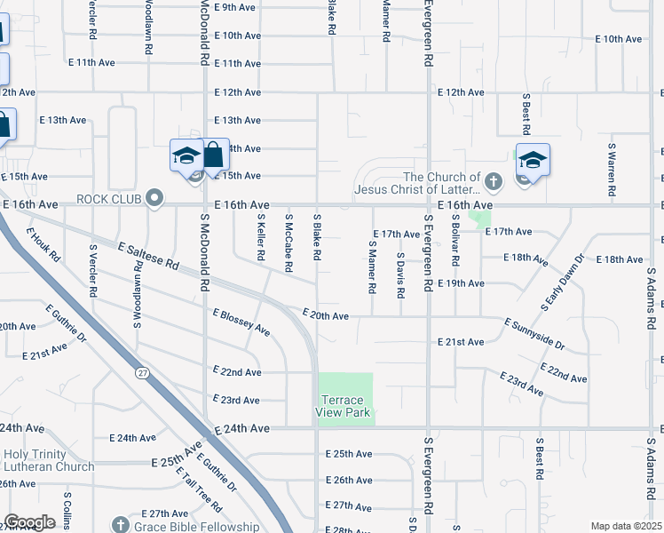 map of restaurants, bars, coffee shops, grocery stores, and more near 1811 South Blake Road in Spokane Valley
