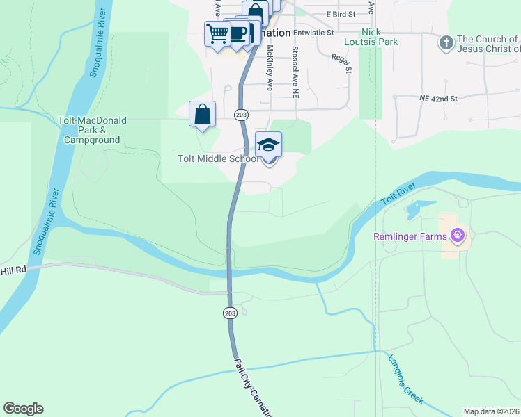 map of restaurants, bars, coffee shops, grocery stores, and more near 31870 Valley Vista Street in Carnation