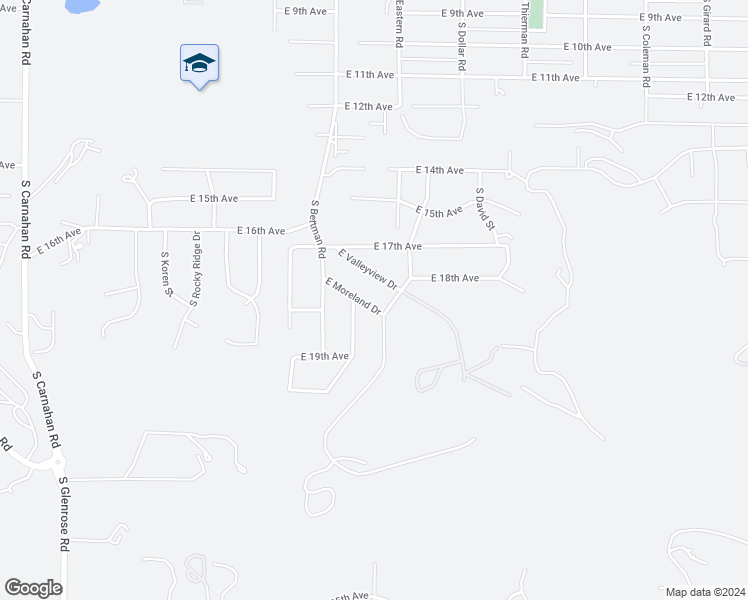 map of restaurants, bars, coffee shops, grocery stores, and more near 6211 East Moreland Drive in Spokane Valley