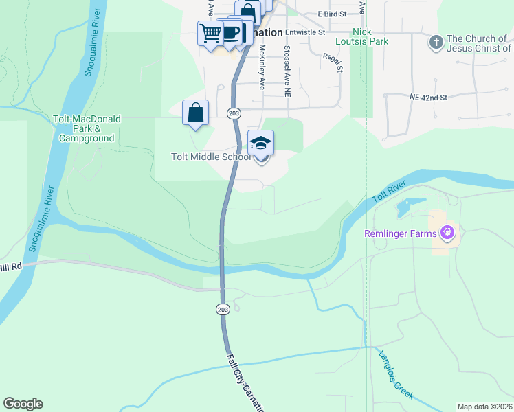 map of restaurants, bars, coffee shops, grocery stores, and more near 31888 Valley Vista Street in Carnation