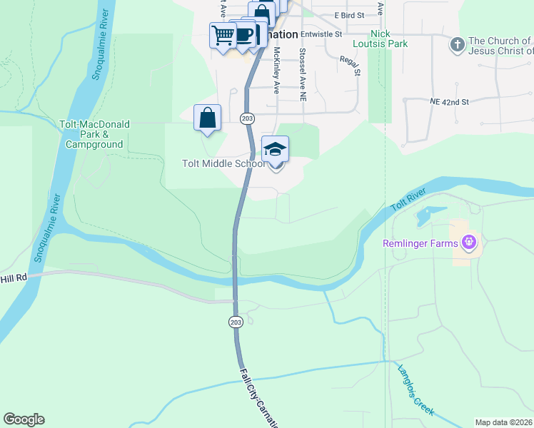 map of restaurants, bars, coffee shops, grocery stores, and more near 31870 Valley Vista Street in Carnation