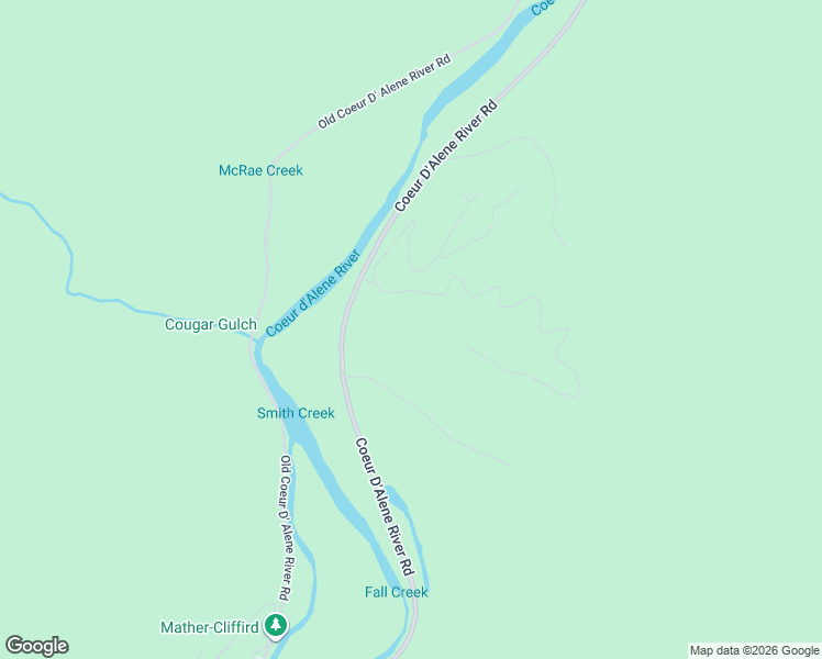 map of restaurants, bars, coffee shops, grocery stores, and more near 9076 Coeur D'Alene River Road in Shoshone County