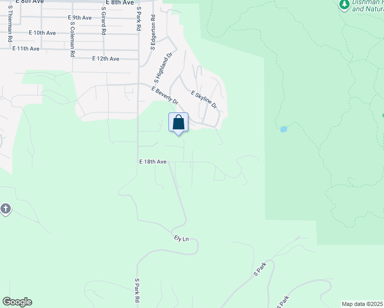 map of restaurants, bars, coffee shops, grocery stores, and more near 7909 East 18th Avenue in Spokane