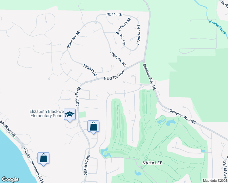 map of restaurants, bars, coffee shops, grocery stores, and more near 3503 209th Place Northeast in Sammamish