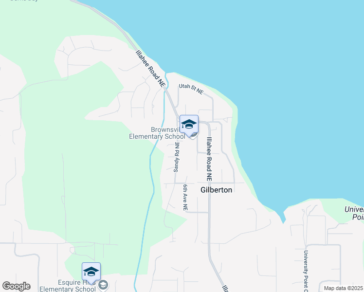 map of restaurants, bars, coffee shops, grocery stores, and more near 8641 Sandy Road Northeast in Bremerton