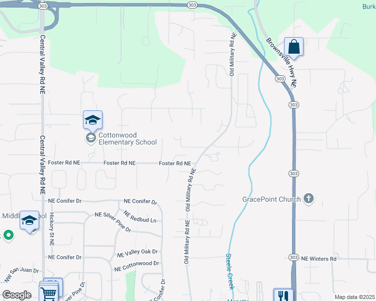 map of restaurants, bars, coffee shops, grocery stores, and more near 8643 Foster Grove Court Northeast in Bremerton