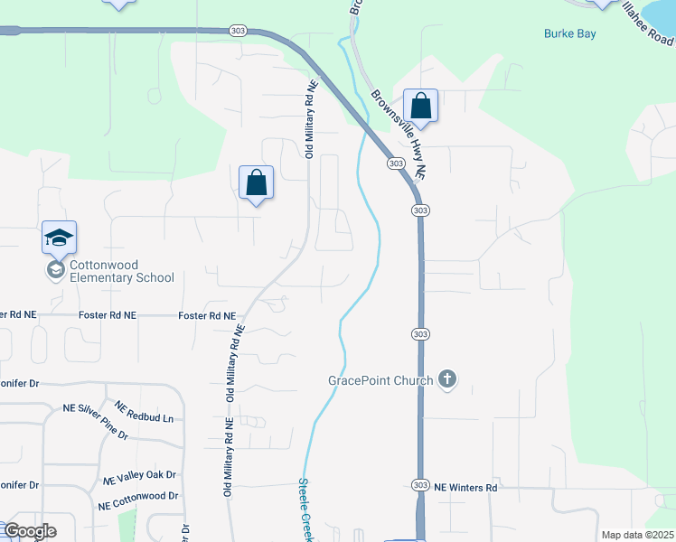 map of restaurants, bars, coffee shops, grocery stores, and more near 1080 Northeast Shadybrook Court in Bremerton