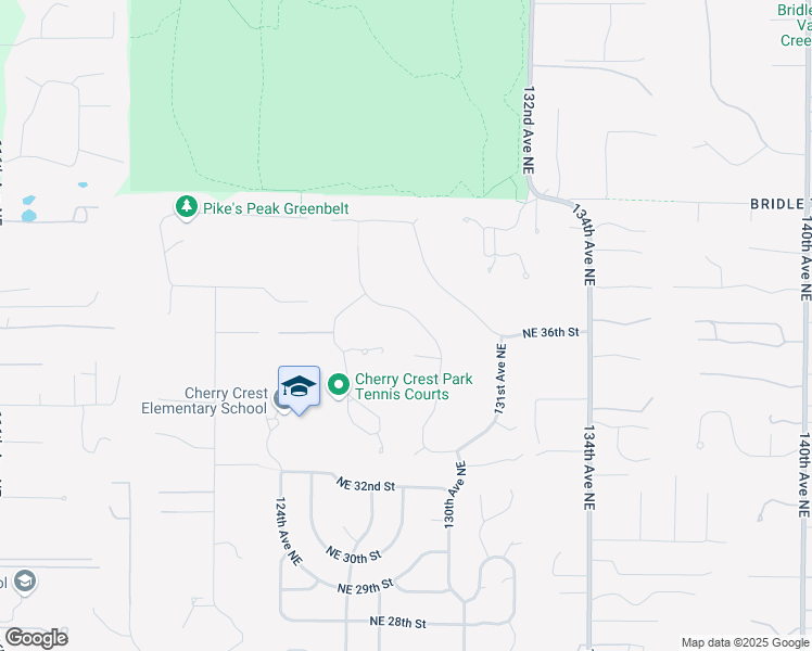 map of restaurants, bars, coffee shops, grocery stores, and more near 12813 Northeast 36th Street in Bellevue