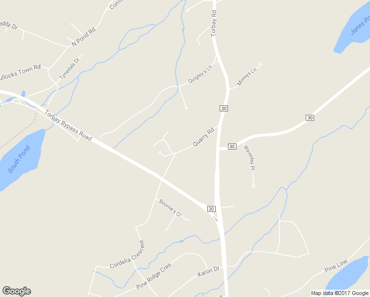 map of restaurants, bars, coffee shops, grocery stores, and more near 34 Quarry Road in Spaniard's Bay